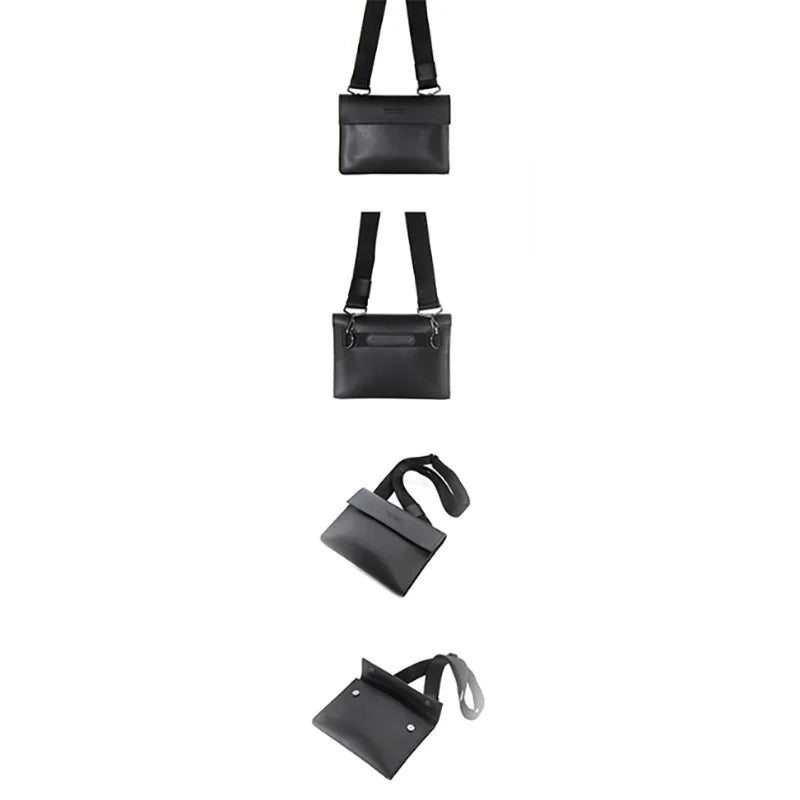 Brand Men Shoulder Bag Pu Leather Korean Messenger Bags for Man New Small Male Crossbody Chest Phone Bag Designer Handbags Black
