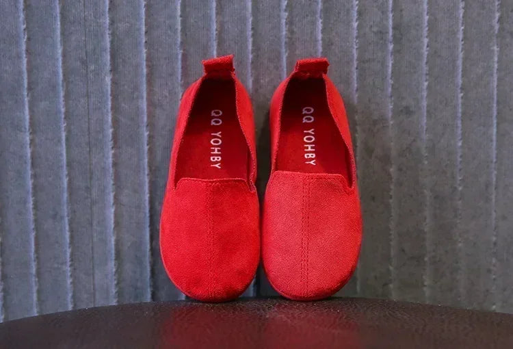 Children's Flat Shoes New Candy Color Simple Casual Shoes Loafers Slip-on Flats Lightweight Boys Girls Leather Shoes Moccasins