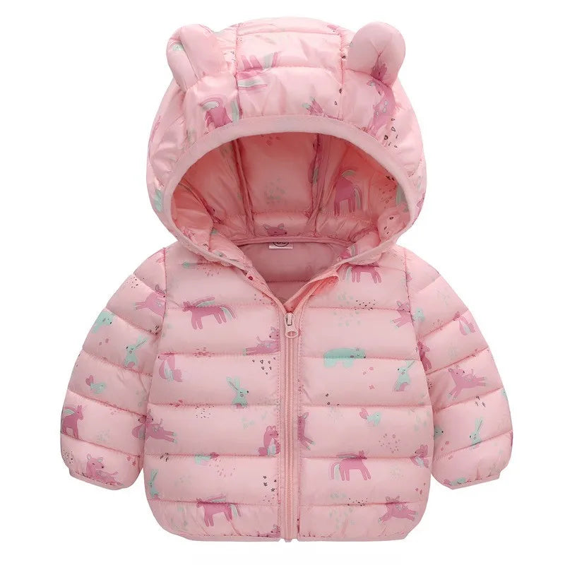 Kids Dinosaur Hooded Winter Jacket