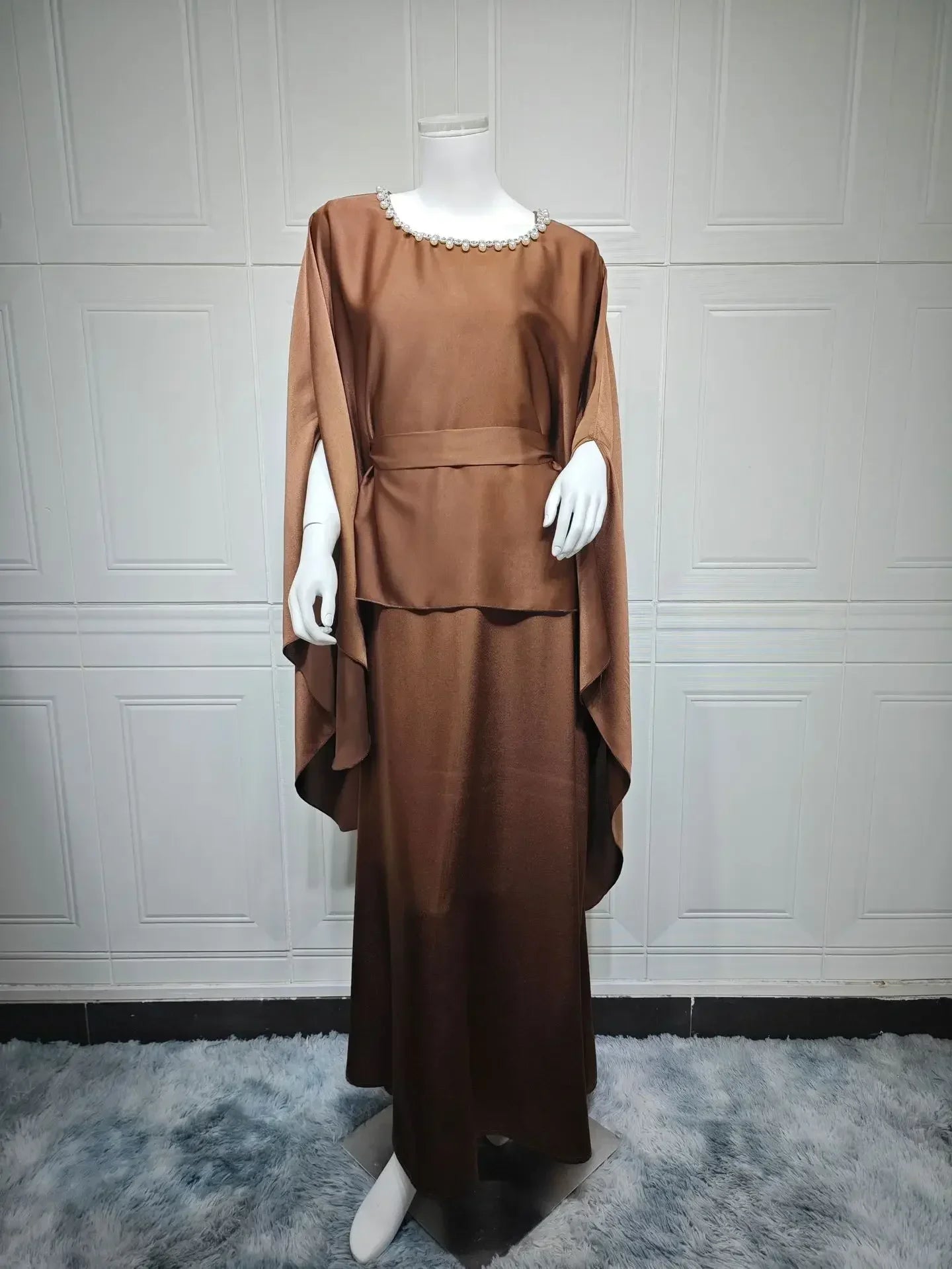 Eid Party Dress for Women Elegant Pearls Abaya Party Muslim Caftan Robe Jalabiya Ramadan Morocco Kaftan 2025 Vestidos Largos