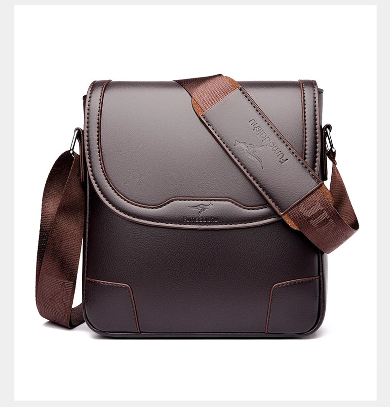 Luxury Brand Leather Messenger Bag Man Handbag Crossbody Side Bag For Men Business Office Work Bag Male Small Shoulder Bag
