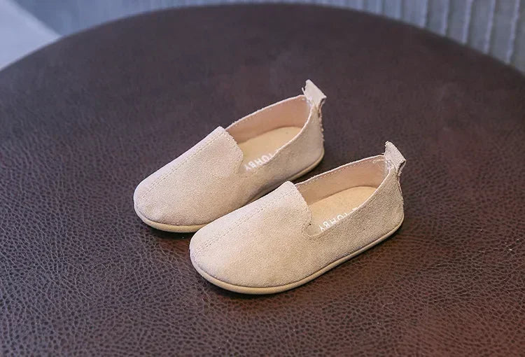 Children's Flat Shoes New Candy Color Simple Casual Shoes Loafers Slip-on Flats Lightweight Boys Girls Leather Shoes Moccasins