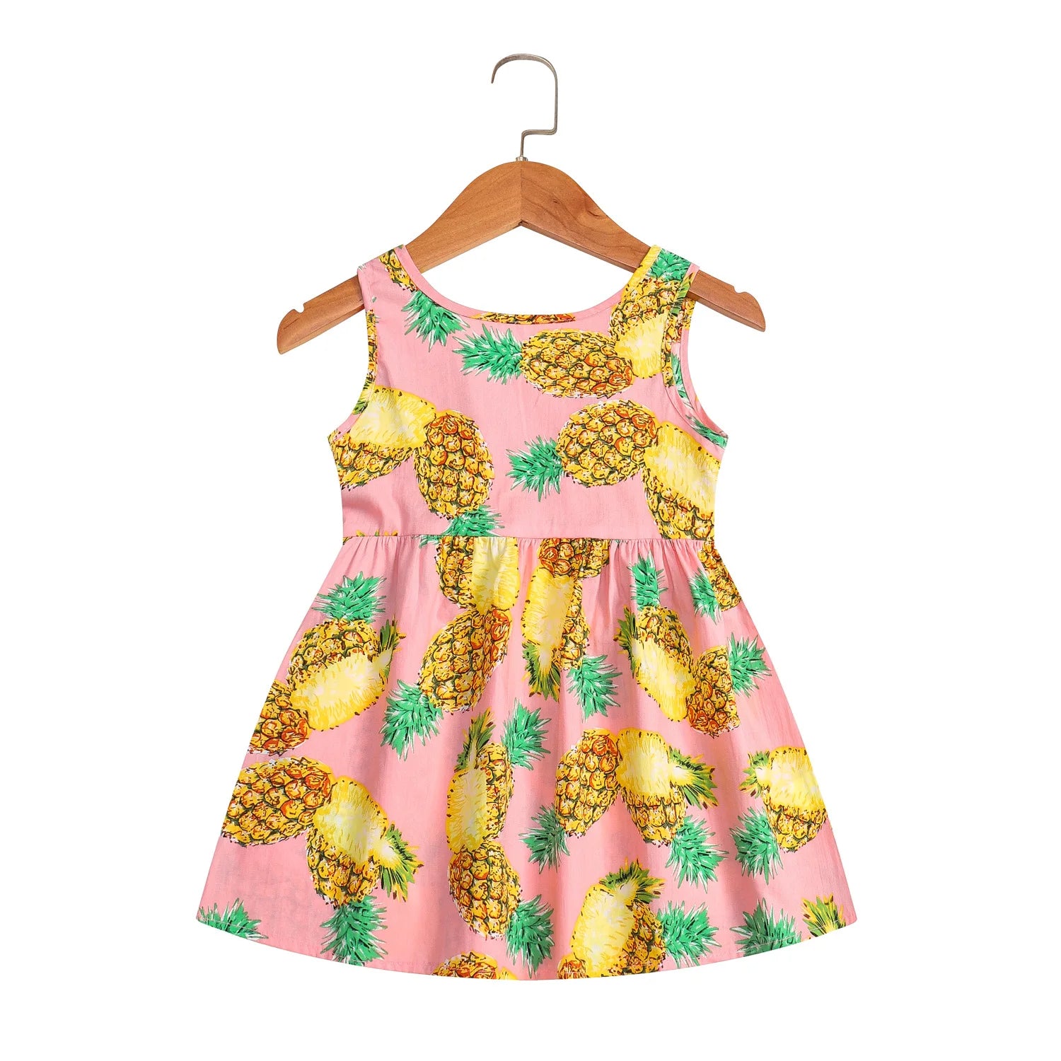2025 Summer Girls Print Binding Rope Dress For 1-6Years Kids Cotton Sleeveless Sundress Baby Beach Above Knee Mini Casual Dress