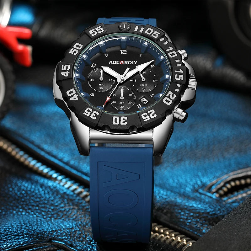 Luxury Men Clock Sport Watch For Men High Quality Waterproof Wrist Watches Chronograph Calendar Luminous Wristwatch reloj hombre