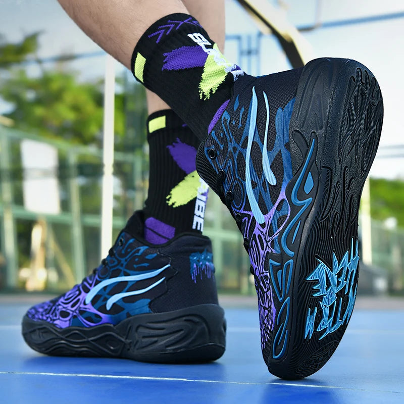 Basketball Shoes Men Field Training High-top Comfortable Non-slip Sports Footwear Luxury Lace-up Flat Sneakers for Men