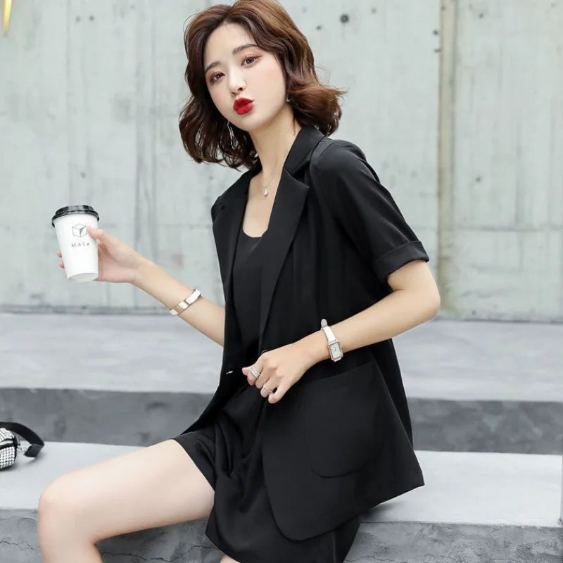 Set of Two Fashion Pieces for Women New In 2 Piece Outfits 2025 Summer Shorts Blazer Suits Elegant Cheap Women's Matching Sets