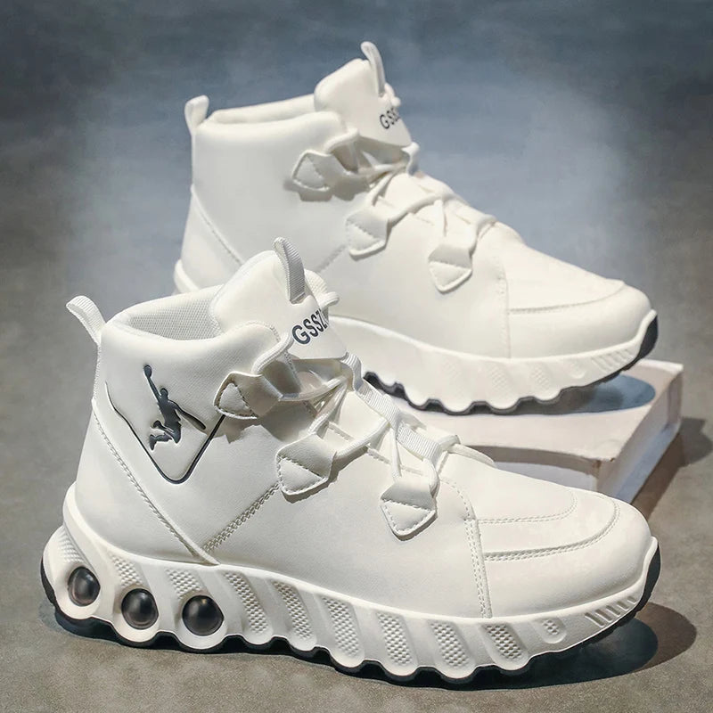 One pair of simple and fashionable mid-top basketball shoes. Thickened, soft, shock-absorbing, wear-resistant