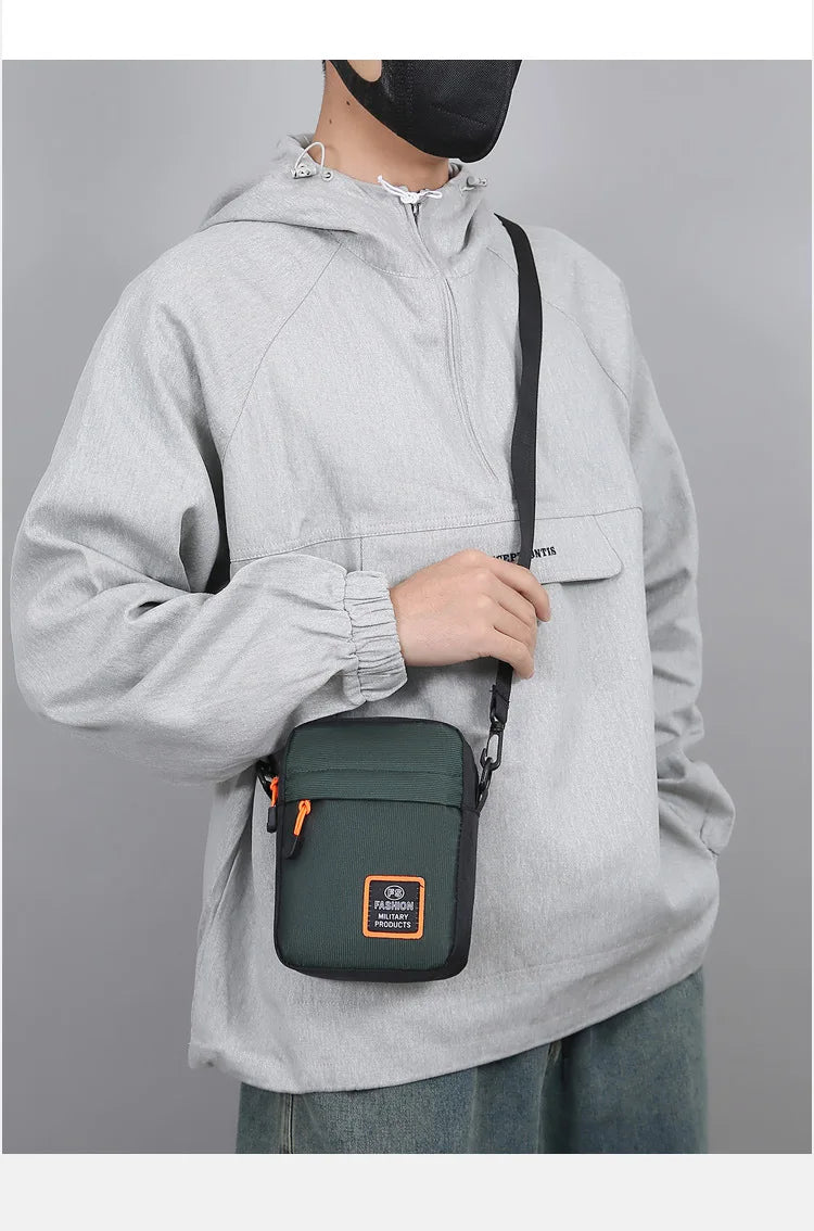 Men's Business Shoulder Bag Casual Man's Messenger Bag Durable Male Handbag Waterproof Oxford Cloth Bag Mini Mobile Phone Bags