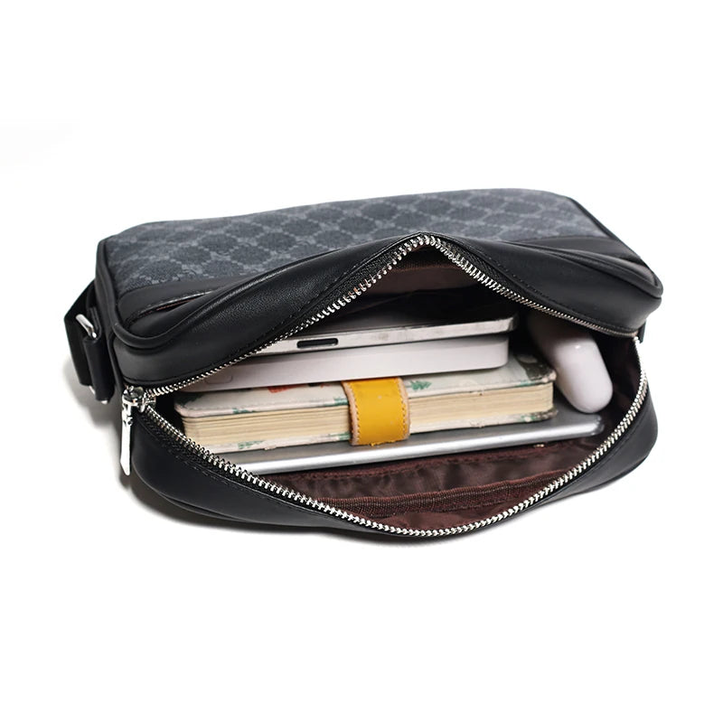 Designer Leather Crossbody Bag for Men Bags New Luxury Brand Casual Man Messenger Bag Fashion Male Bag Sling Pack Shoulder Bags