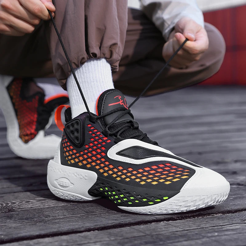 Basketball Shoes for Men Women Outdoor Sneakers Spring Autumn Activities with Excellent Shock Absorption Big Size
