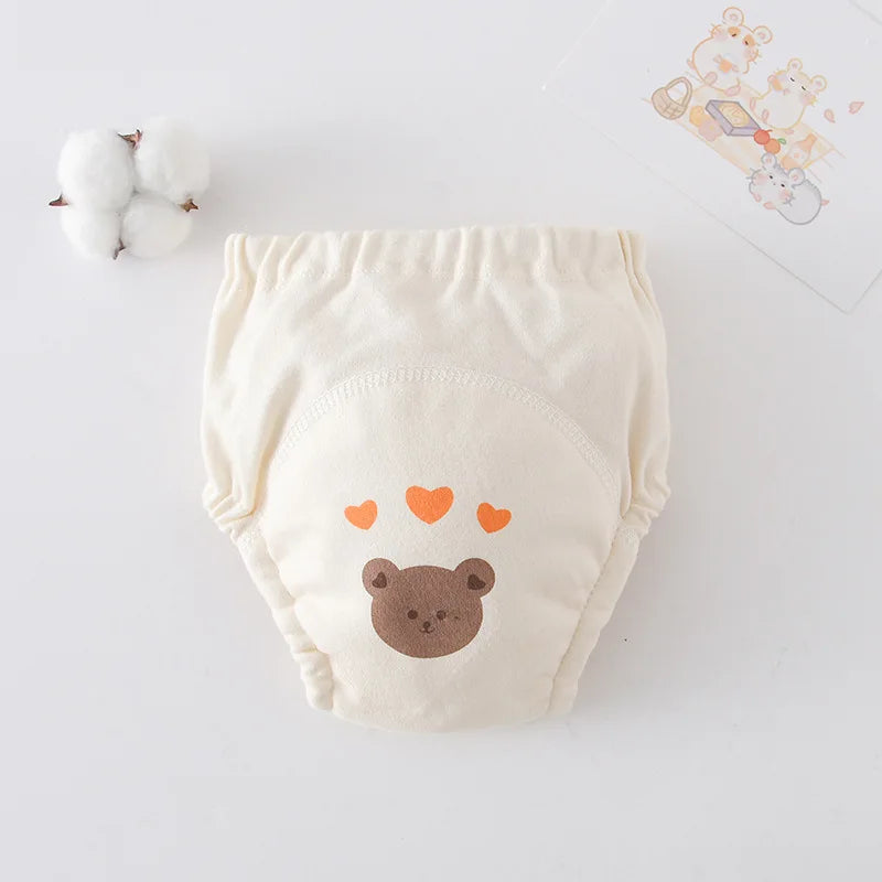Korean Style Cotton Baby Waterproof Training Pants New Baby Diaper Infant Washable Shorts Nappy Panties Nappy Changing Underwear