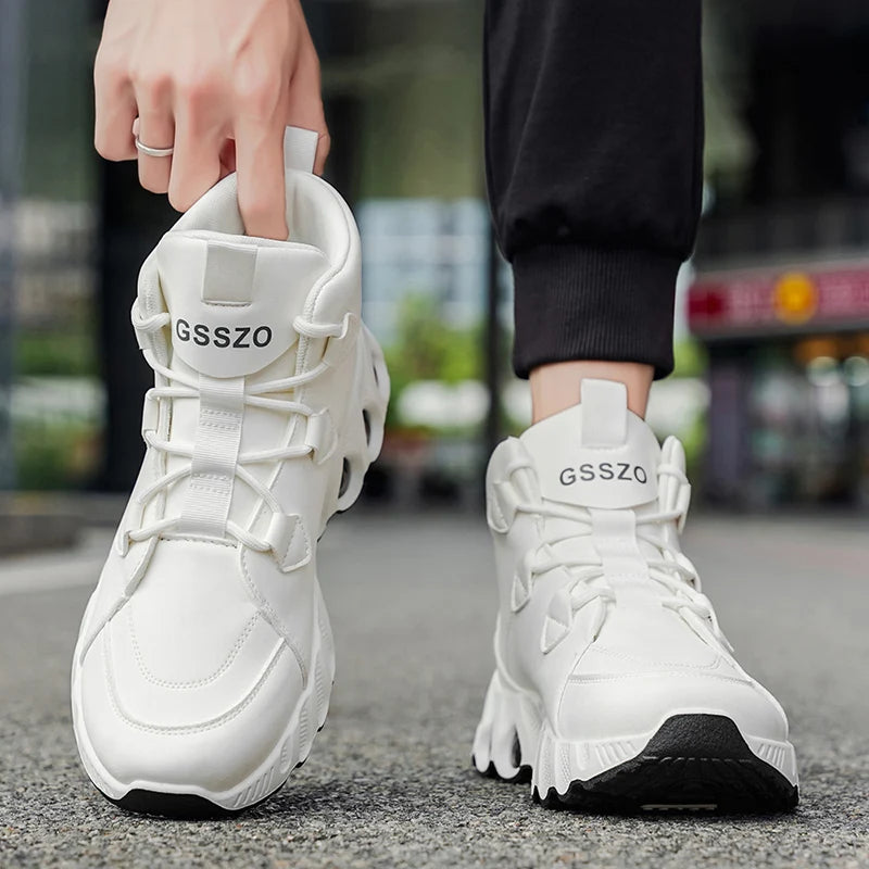One pair of simple and fashionable mid-top basketball shoes. Thickened, soft, shock-absorbing, wear-resistant