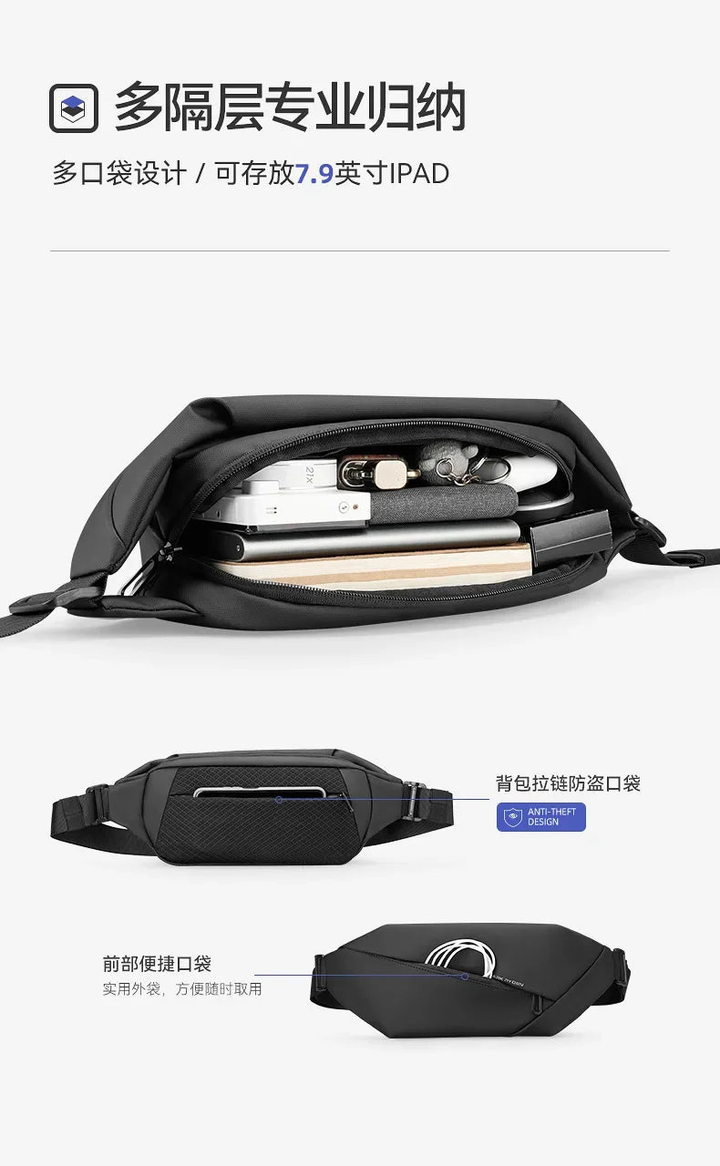 Mark Ryden Men's handbag Man Belt Pouch Sports  Casual Cycling Small Waist Pack Crossbody Bag Shoulder Bag Men's Crossbody Chest