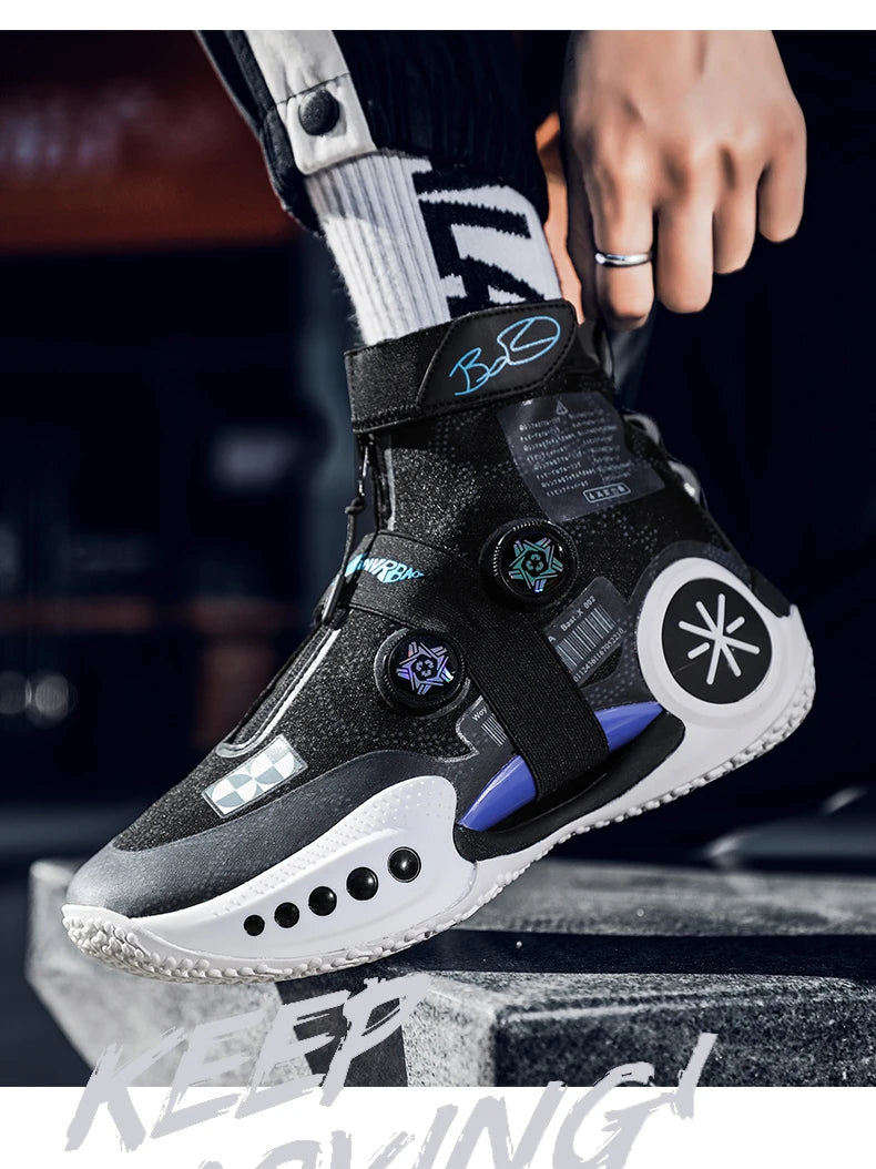 Men's Basketball Shoes Breathable Cushioning Non-Slip Wearable Runing Shoes Gym Training Athletic Basketball Sneakers for Women