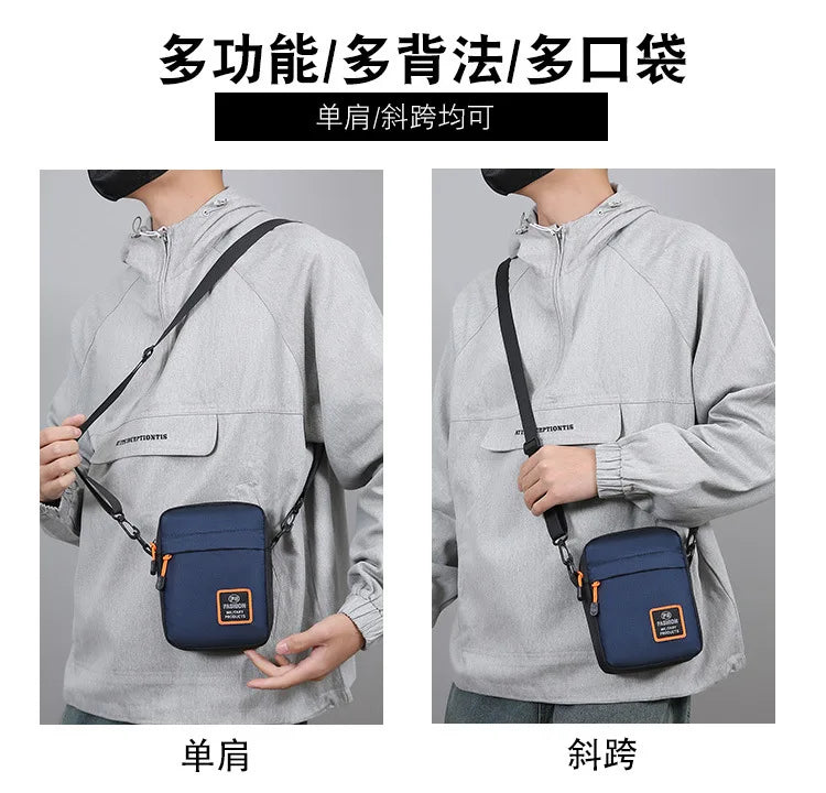 Men's Business Shoulder Bag Casual Man's Messenger Bag Durable Male Handbag Waterproof Oxford Cloth Bag Mini Mobile Phone Bags