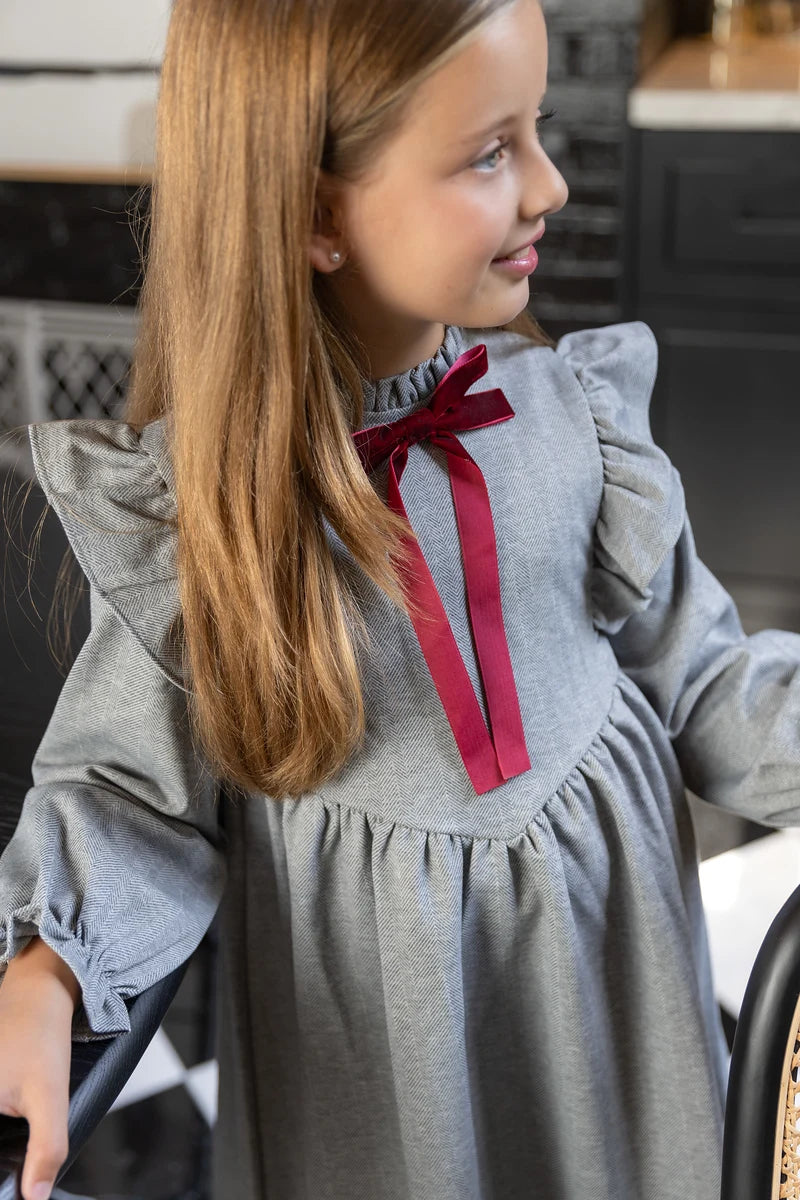 AP Herringbone Collection 2025 Autumn Stretched Girls and Boys Clothes Baby Floral Set Kids Cardigan Cableknit Polo,  #6006