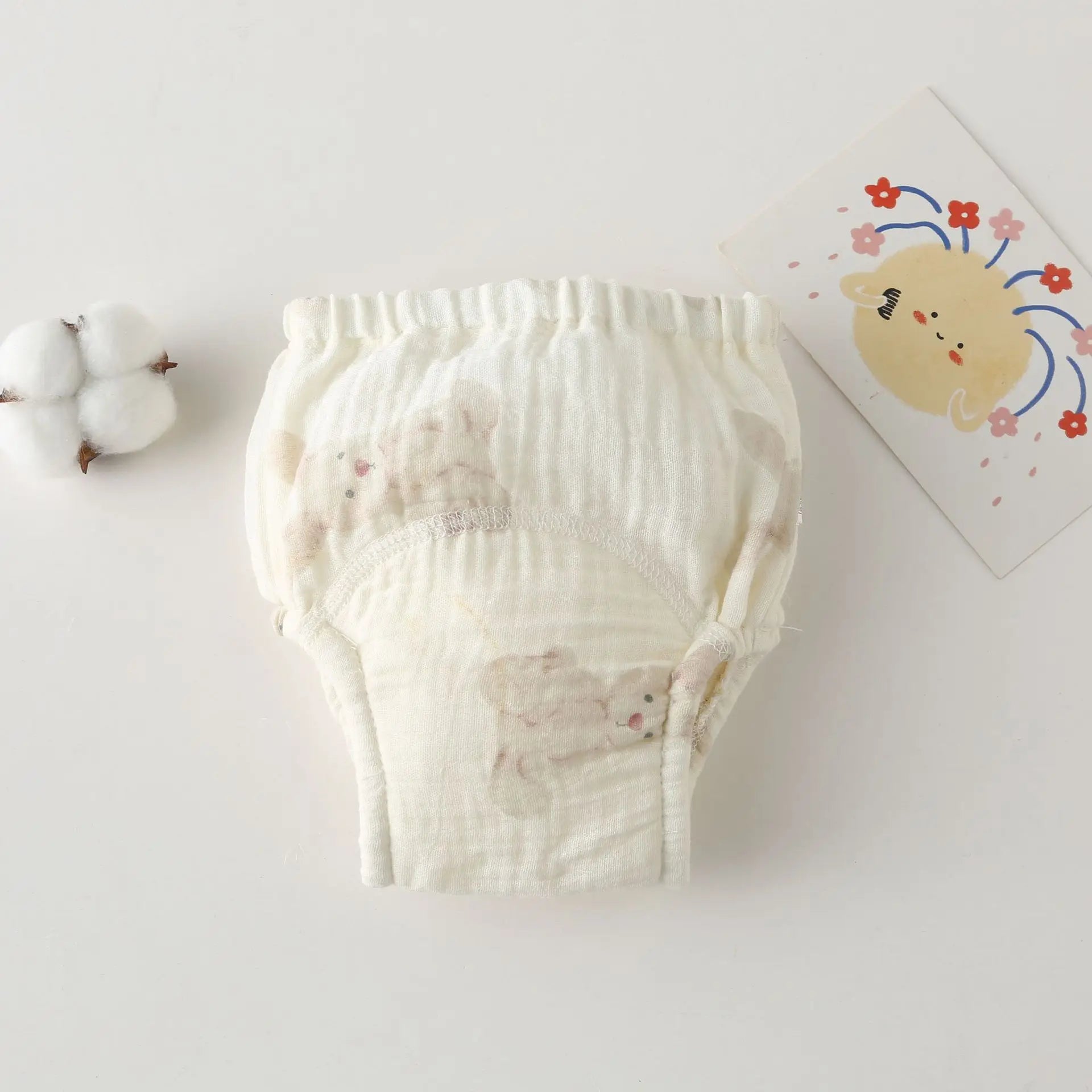 Korean Style Cotton Baby Waterproof Training Pants New Baby Diaper Infant Washable Shorts Nappy Panties Nappy Changing Underwear