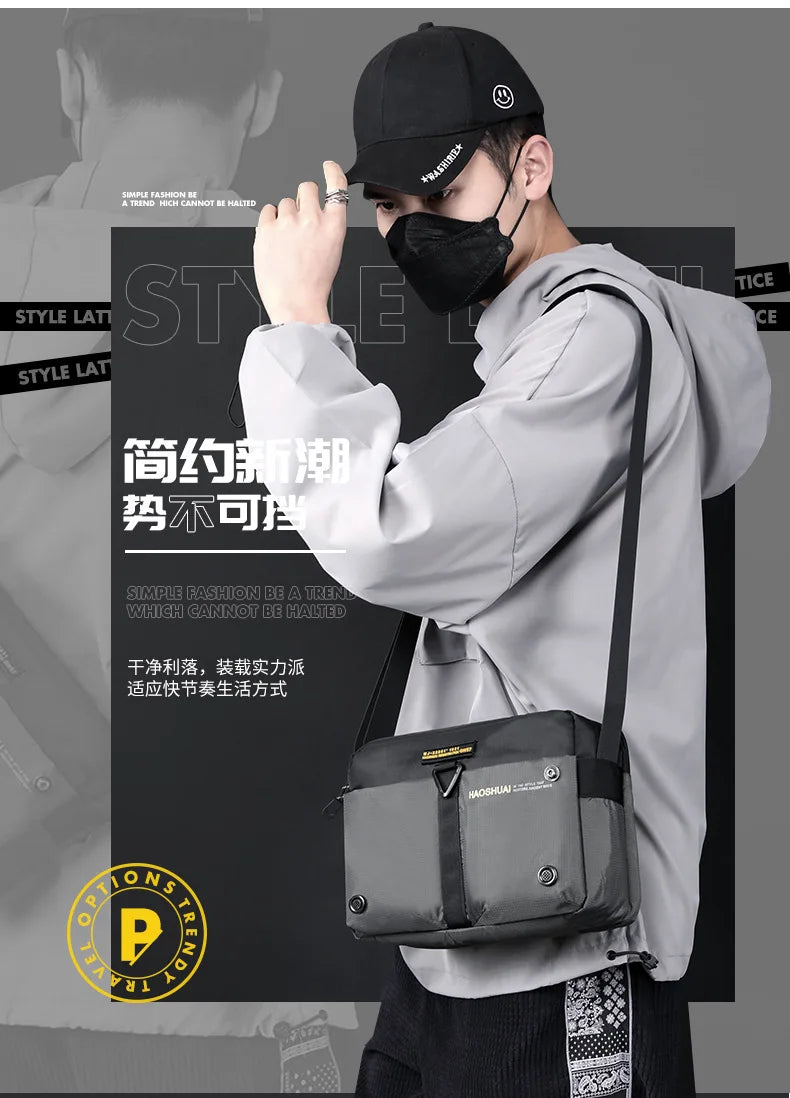 2025 New Men Messenger Bag Waterproof Nylon Small Satchel Shoulder bag Casual Travel Crossbody bags For Male Belt Handbag Man 가방