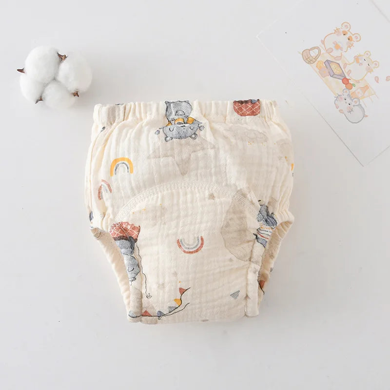 Korean Style Cotton Baby Waterproof Training Pants New Baby Diaper Infant Washable Shorts Nappy Panties Nappy Changing Underwear