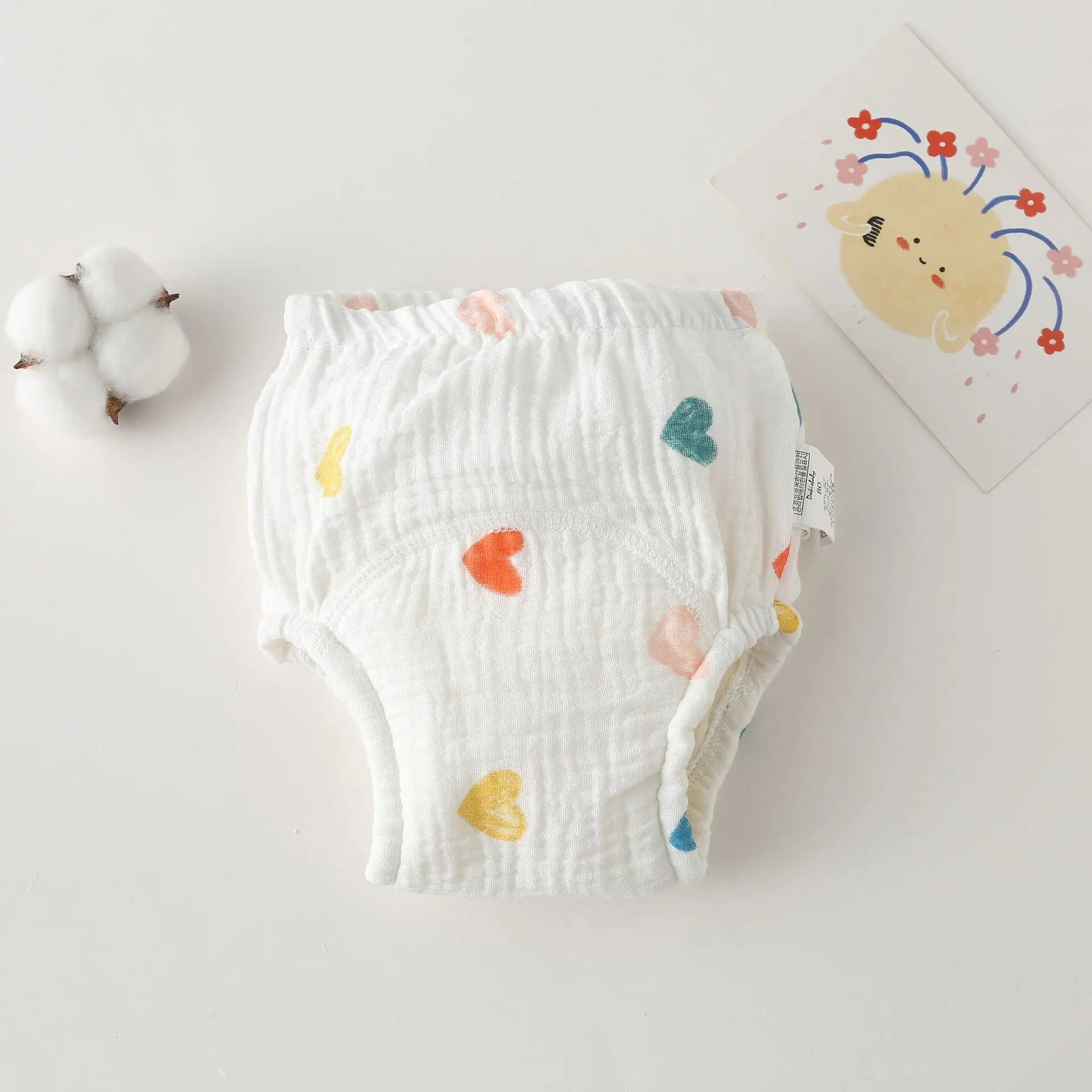 Korean Style Cotton Baby Waterproof Training Pants New Baby Diaper Infant Washable Shorts Nappy Panties Nappy Changing Underwear