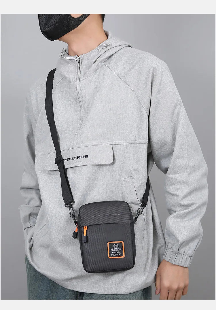 Men's Business Shoulder Bag Casual Man's Messenger Bag Durable Male Handbag Waterproof Oxford Cloth Bag Mini Mobile Phone Bags