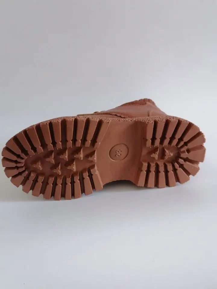 Kids Leather Chelsea Boots Waterproof Children Sneakers Beige Toddler Snow Boots Girl Winter Shoe Boy