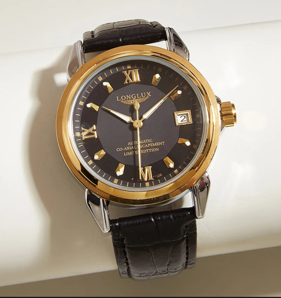 Luxury Men's Automatic Mechanical Watch, Mechanical Movement, Limited Edition, Roman Numeral Dial, Leather Strap, Skeleton Design, Waterproof, Luminous Calendar, Business Casual Style, Men's Watch, High-End Gentleman's Formal