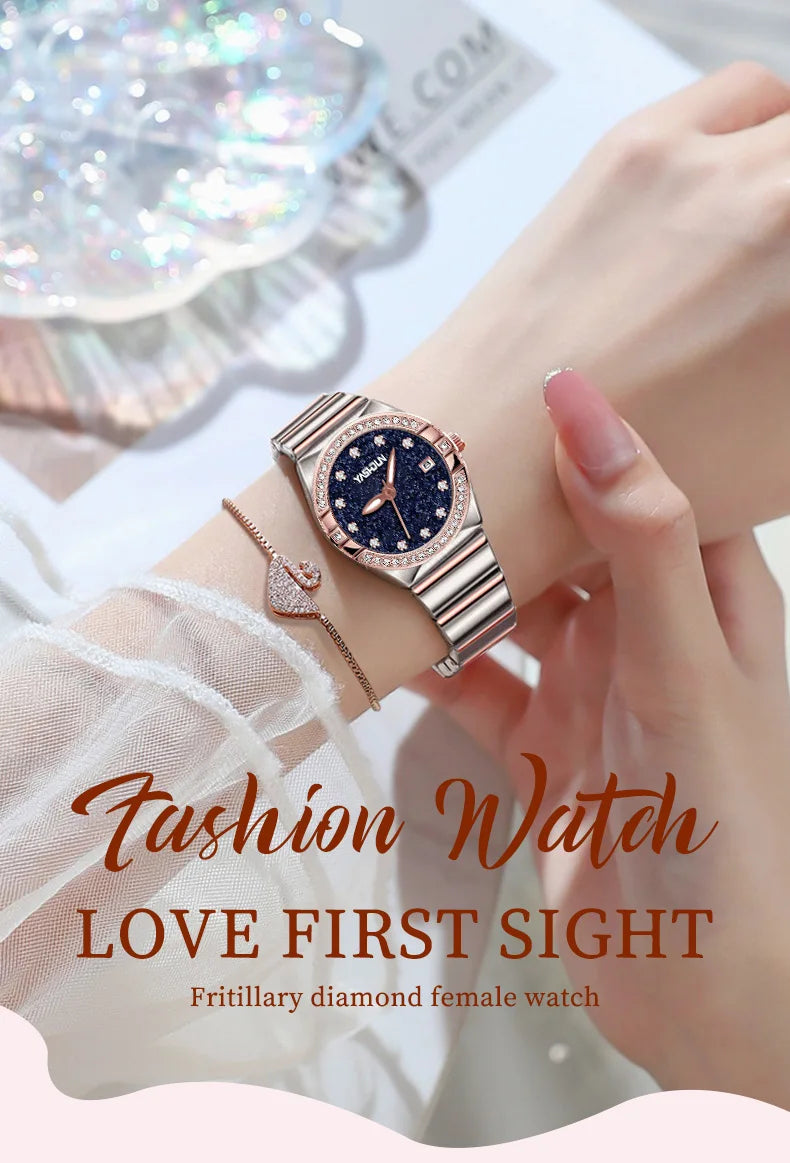 Luxury ladies' watch, mechanical wind waterproof stainless steel watch, high-quality quartz ladies' watch