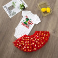My 1st Christmas Print Baby Girls Cake Smash Dresses Outfits Newborn Xmas Party Tutu + Bodysuit Dress Set Infant Baptism Clothes