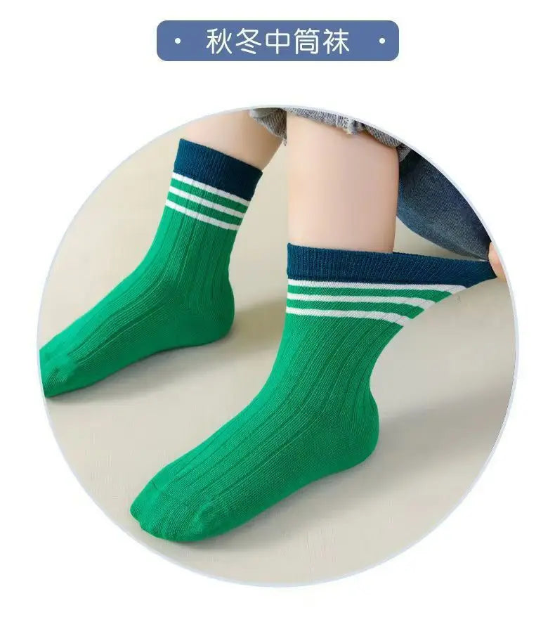 GreenC Summer Calf Socks 5 Pairs Children's Socks Boys Spring Cotton Socks Baby Child 1-14T Kids  Sport Sock