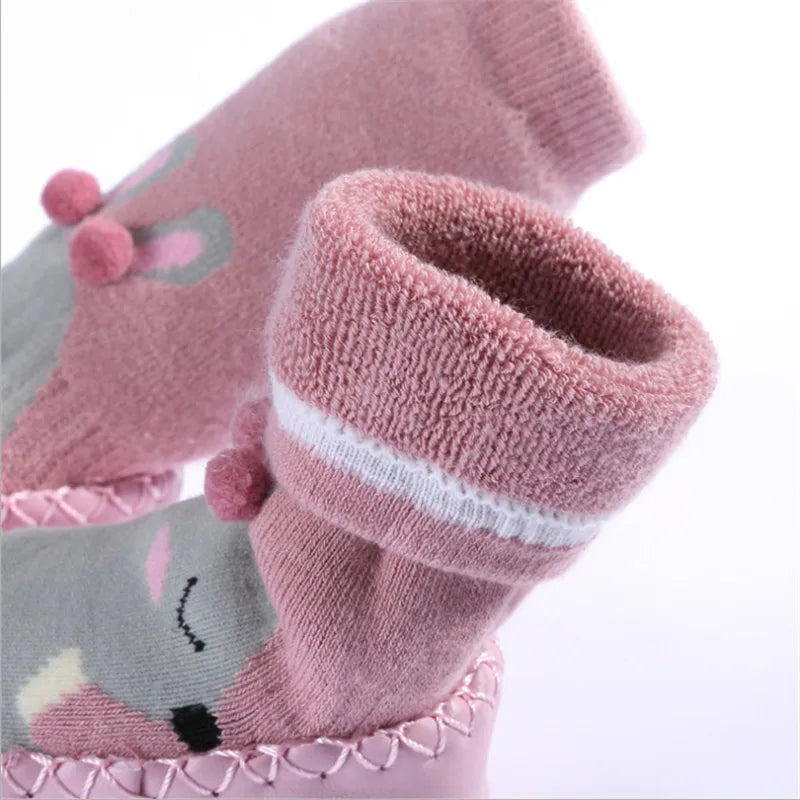 Toddler Winter Indoor Sock Shoes with Rubber Soles
