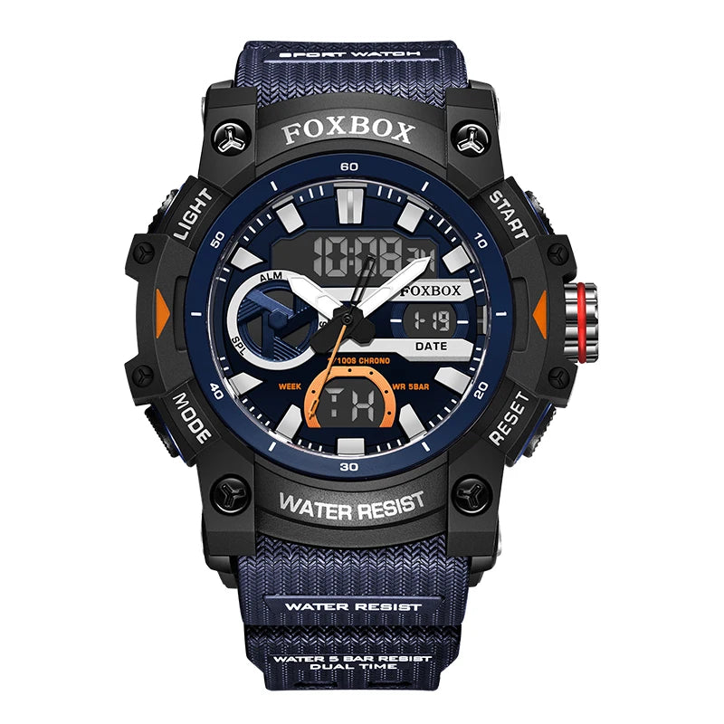 LIGE Fashion Sport Watches Men Shock Resistant 50M Waterproof Wristwatch LED Alarm Multi-function Watch Clock Military Men Watch