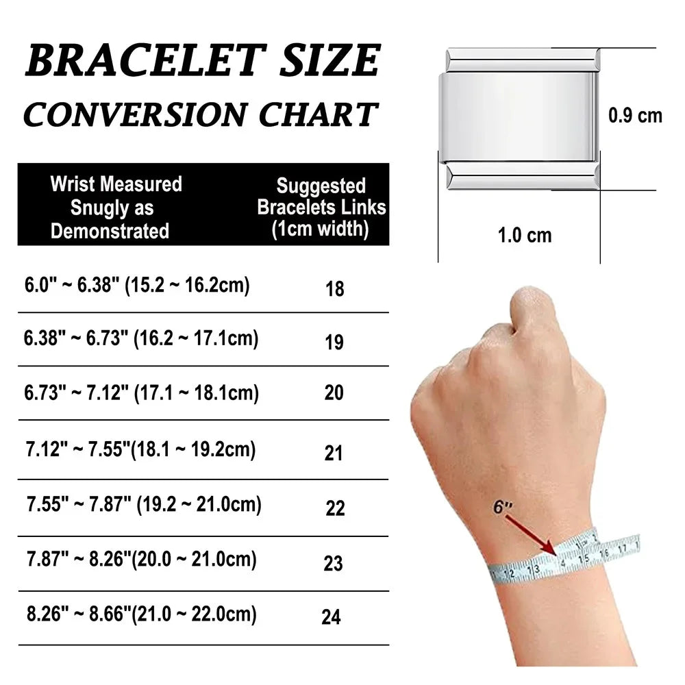 2025 New Original Luxury Zircon Love Italian Charm Links Fit 9mm Bracelet Stainless Steel Jewelry Making