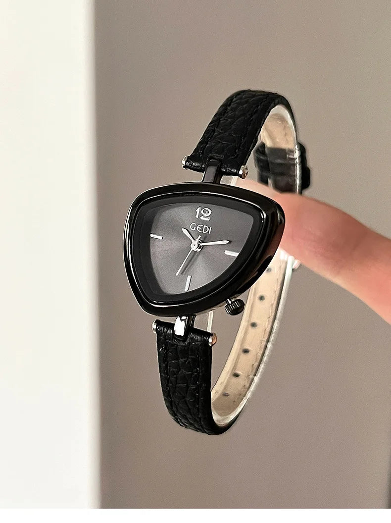 Luxury Design: Unusual Watch with Triangular Fashion and Sophisticated Style Fashionable Quartz Stainless Steel Watch Gift