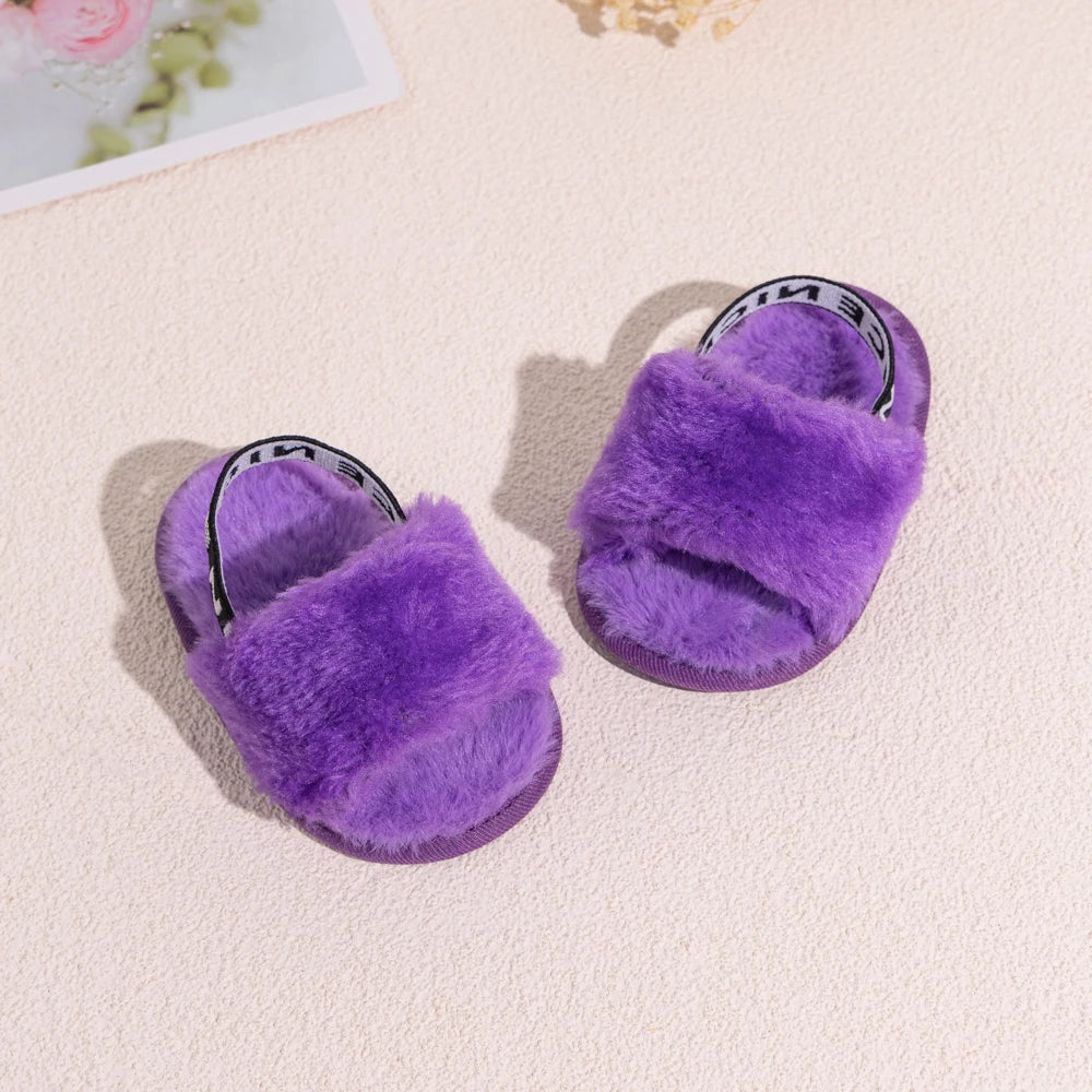 Hot Sale Soft Bottom Breathable Baby Shoes 0-18 Months Simple Elastic Walking Shoes Indoor Baby Girls Non-slip Fur Sandals
