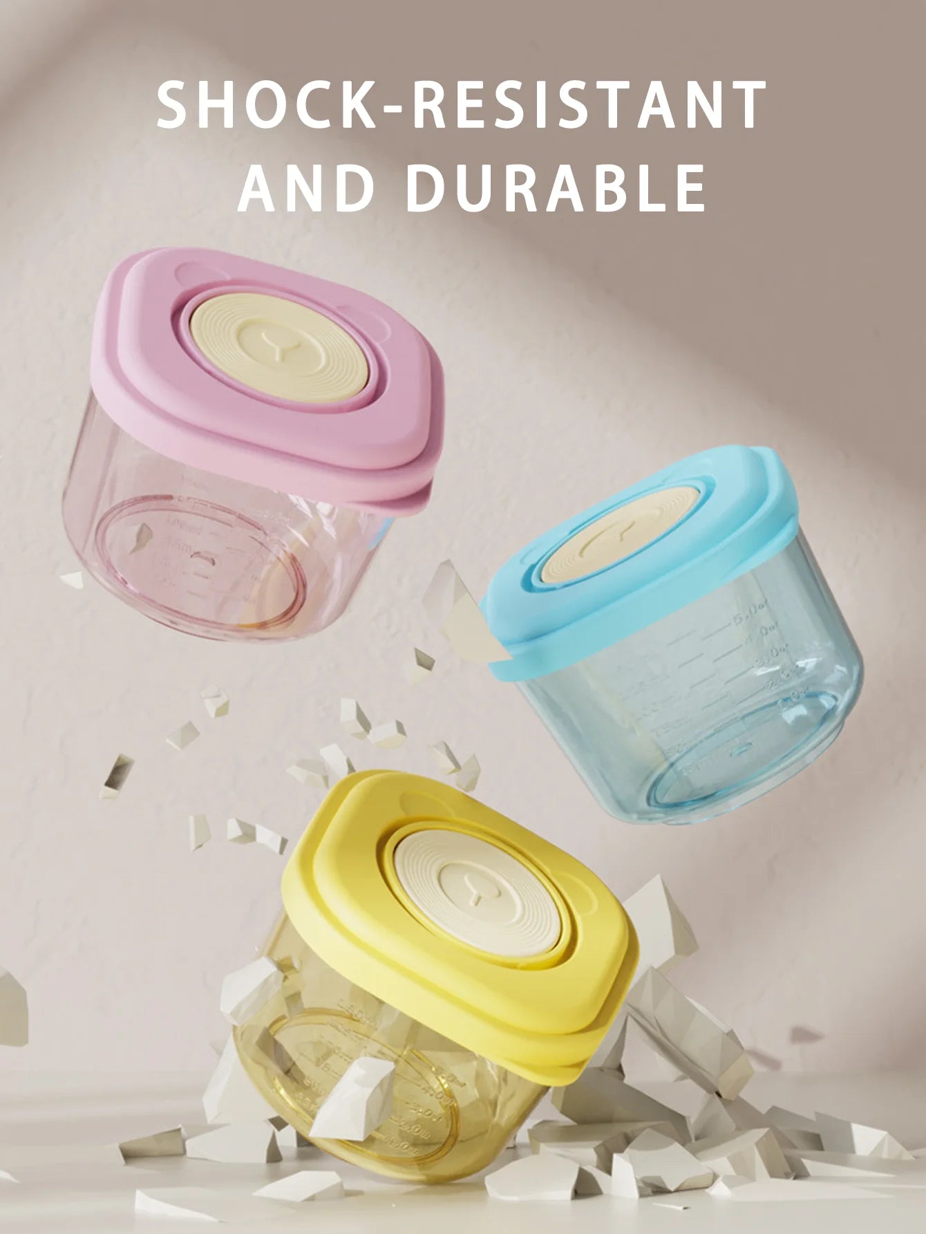 6 Pcs Baby Food Storage Containers - PP Material Steamable & Leak-Proof, Infant Feeding Bowls for Freshness, Stackable Organizer