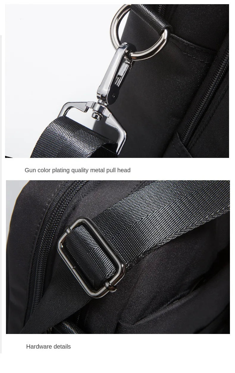 Men's Handbag Custom Image With Printed Logo Name  Business Briefcase15.6-17.3inch Nylon Waterproof Laptop Bag