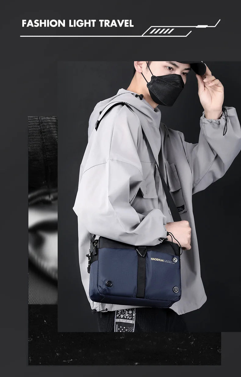 2025 New Men Messenger Bag Waterproof Nylon Small Satchel Shoulder bag Casual Travel Crossbody bags For Male Belt Handbag Man 가방