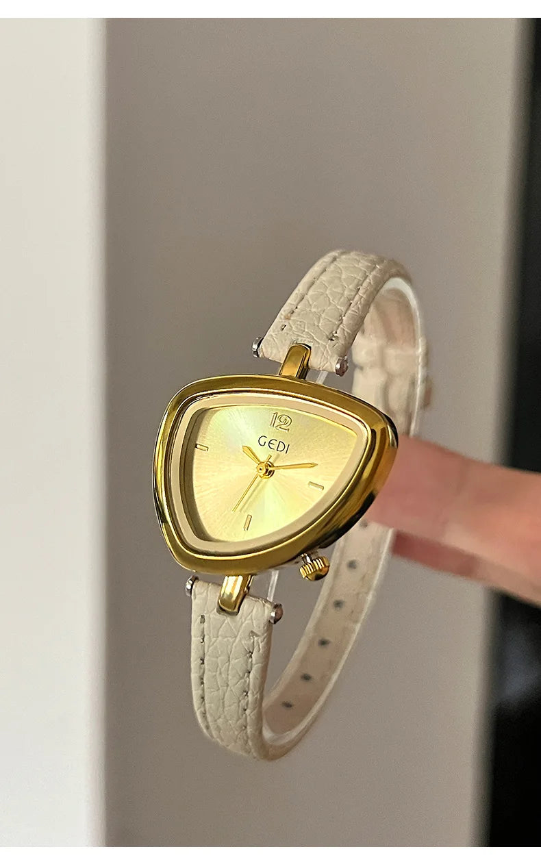 Luxury Design: Unusual Watch with Triangular Fashion and Sophisticated Style Fashionable Quartz Stainless Steel Watch Gift