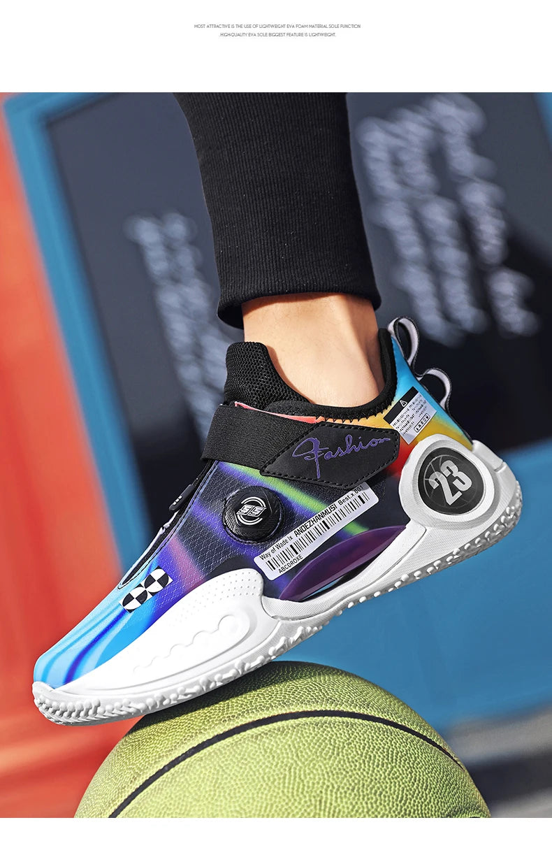 Men's Basketball Shoes Breathable Cushioning Non-Slip Wearable Runing Shoes Gym Training Athletic Basketball Sneakers for Women