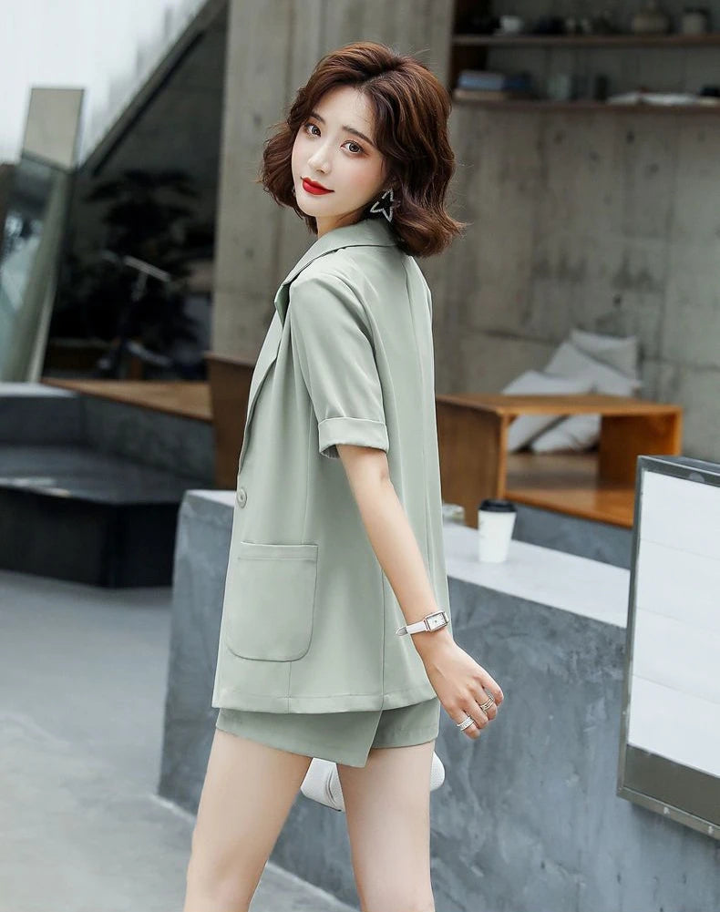 Set of Two Fashion Pieces for Women New In 2 Piece Outfits 2025 Summer Shorts Blazer Suits Elegant Cheap Women's Matching Sets