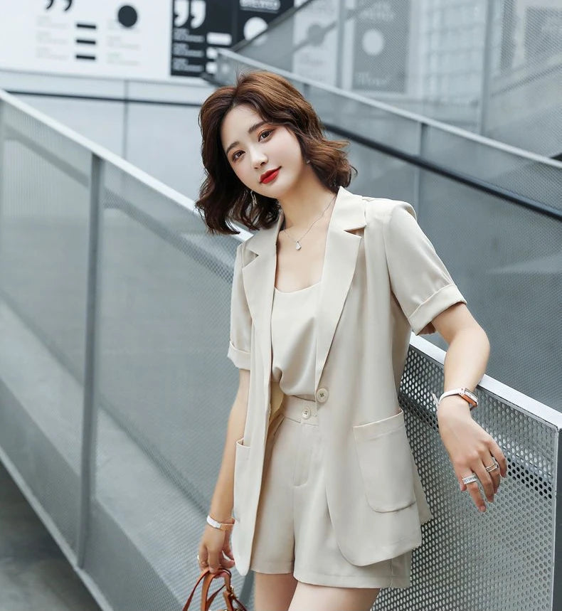 Set of Two Fashion Pieces for Women New In 2 Piece Outfits 2025 Summer Shorts Blazer Suits Elegant Cheap Women's Matching Sets
