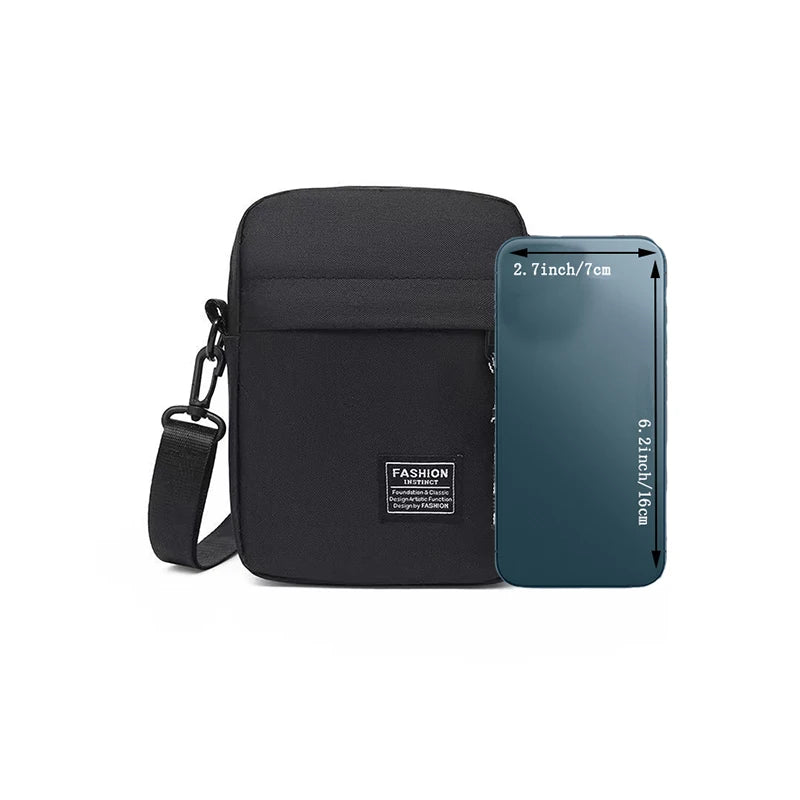 Stylish Casual Crossbody Bag for Men, Minimalist Nylon Shoulder Purse with Front Pocket, Ideal for Daily Commute