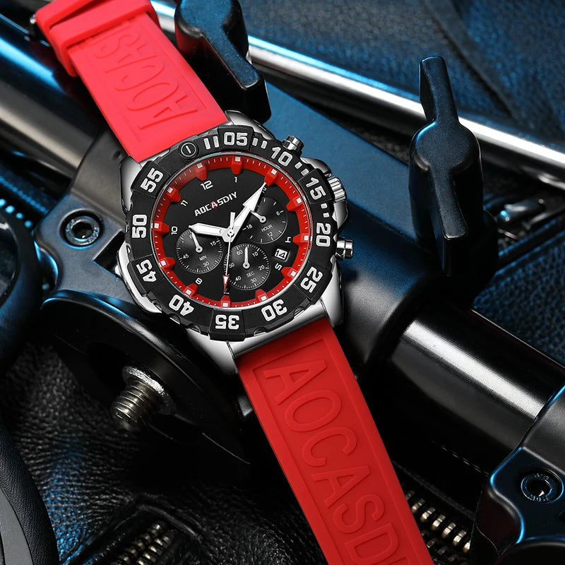 Luxury Men Clock Sport Watch For Men High Quality Waterproof Wrist Watches Chronograph Calendar Luminous Wristwatch reloj hombre