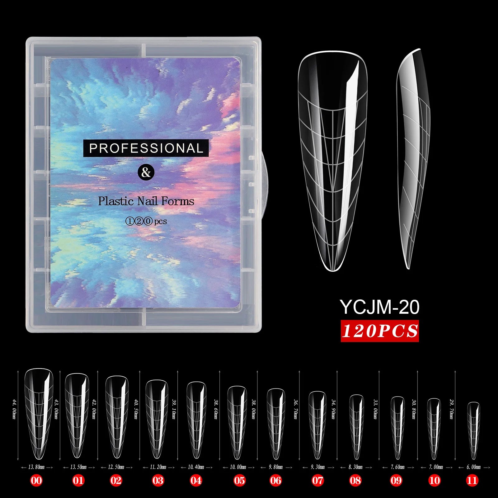 120 Pcs/Set Clear Dual Forms False Nails Full Cover Quick Building Gel Mold Tips Nail Extension Molds Upper Forms For Nails Tips