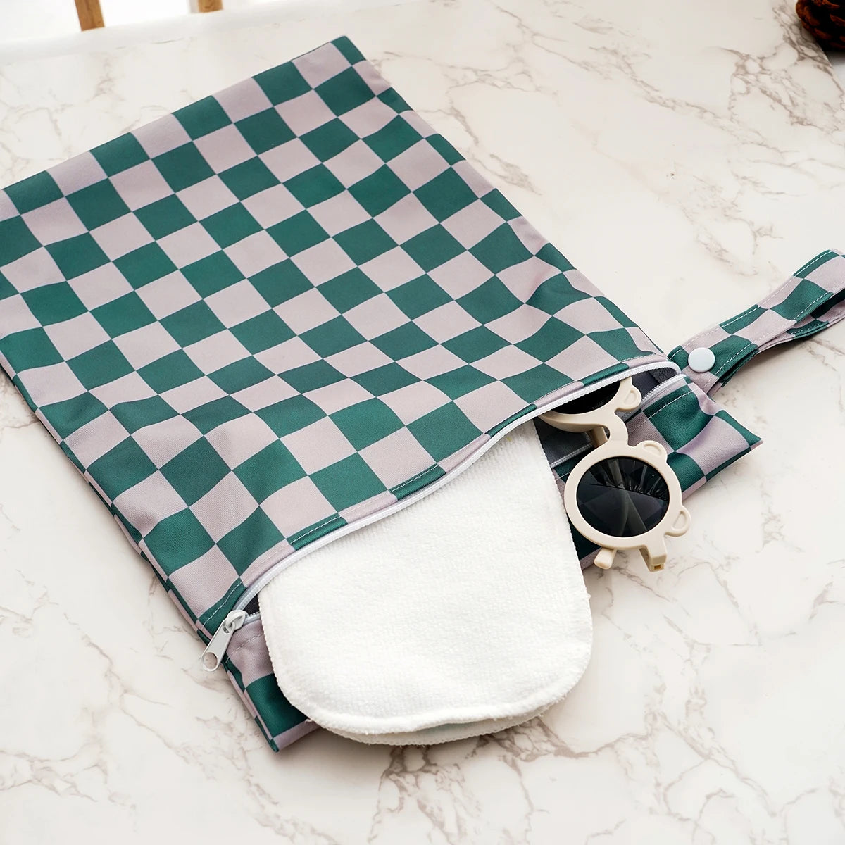 Elinfant 3PCS Recycled Fabric Waterproof Wet Dry Bag Portable Diaper Bag Sanitary Storage Bag