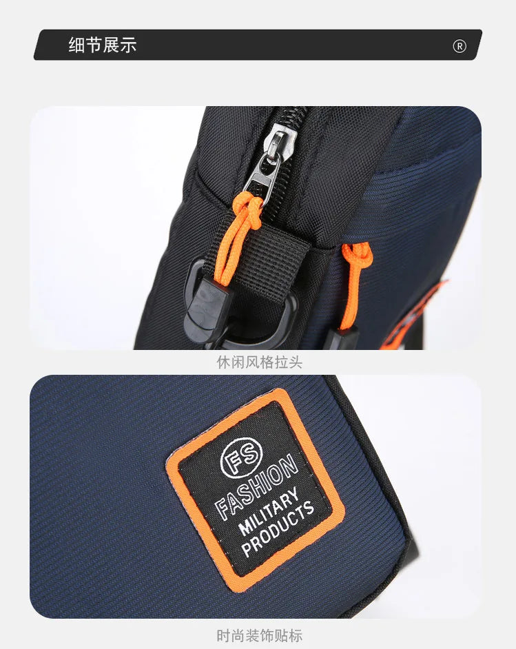Men's Business Shoulder Bag Casual Man's Messenger Bag Durable Male Handbag Waterproof Oxford Cloth Bag Mini Mobile Phone Bags