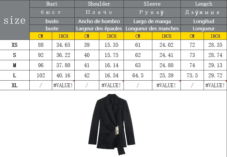 Women Suit Pants Two-Piece Set Buckle Decoration Long Sleeve Blazer Coat + Straight-Leg Pants 2 Pieces Sets Chic Woman Outfits