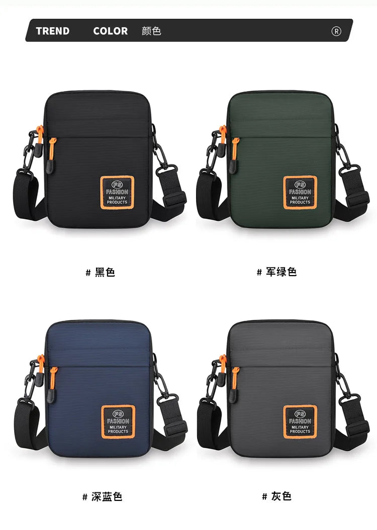 Men's Business Shoulder Bag Casual Man's Messenger Bag Durable Male Handbag Waterproof Oxford Cloth Bag Mini Mobile Phone Bags