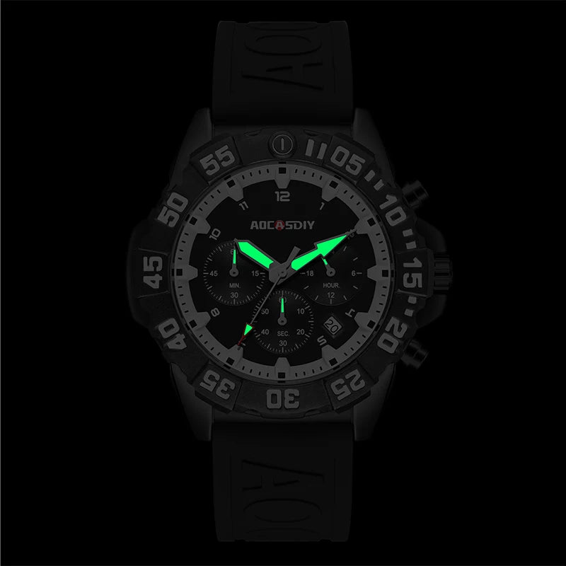 Luxury Men Clock Sport Watch For Men High Quality Waterproof Wrist Watches Chronograph Calendar Luminous Wristwatch reloj hombre